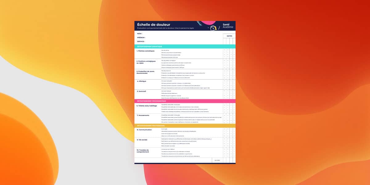 Modèle gratuit d’Echelle de douleur